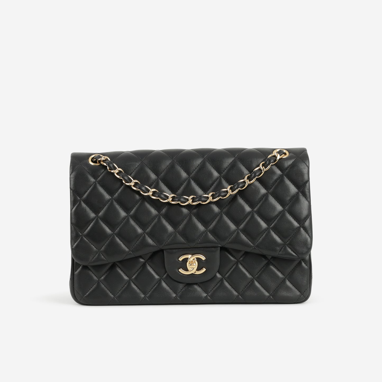 Chanel Jumbo Classic Flap - Black Lambskin | Gold Hardware - Bagista