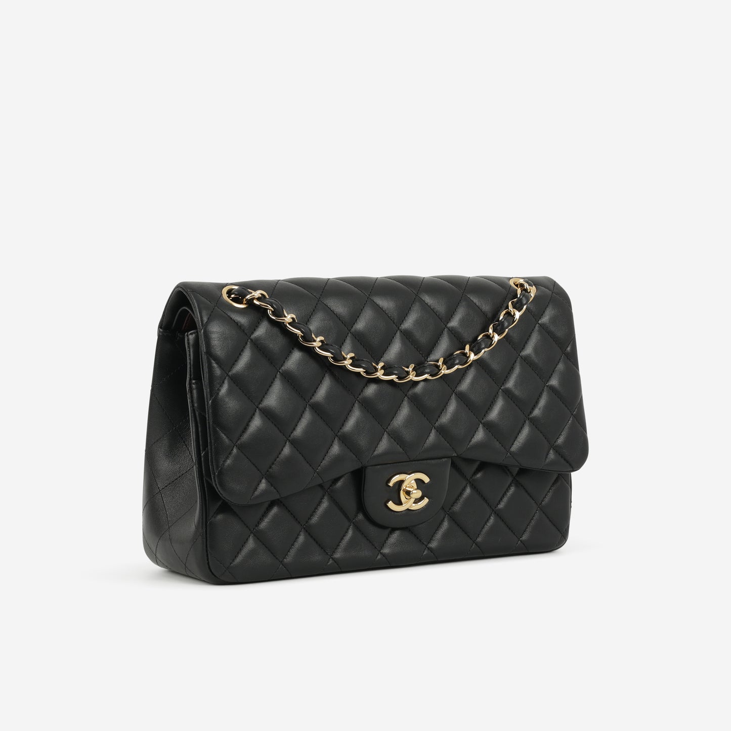 Chanel Jumbo Classic Flap - Black Lambskin | Gold Hardware - Bagista