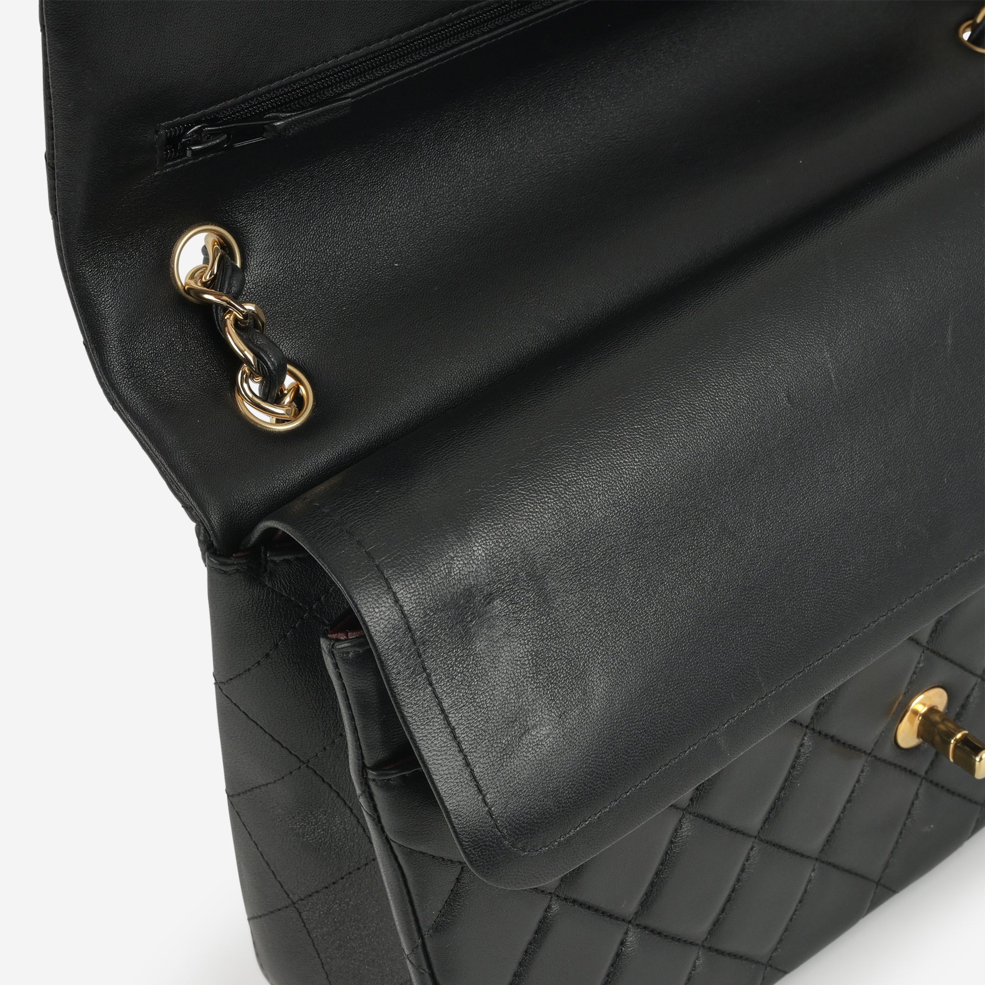 Chanel Jumbo Classic Flap - Black Lambskin | Gold Hardware - Bagista