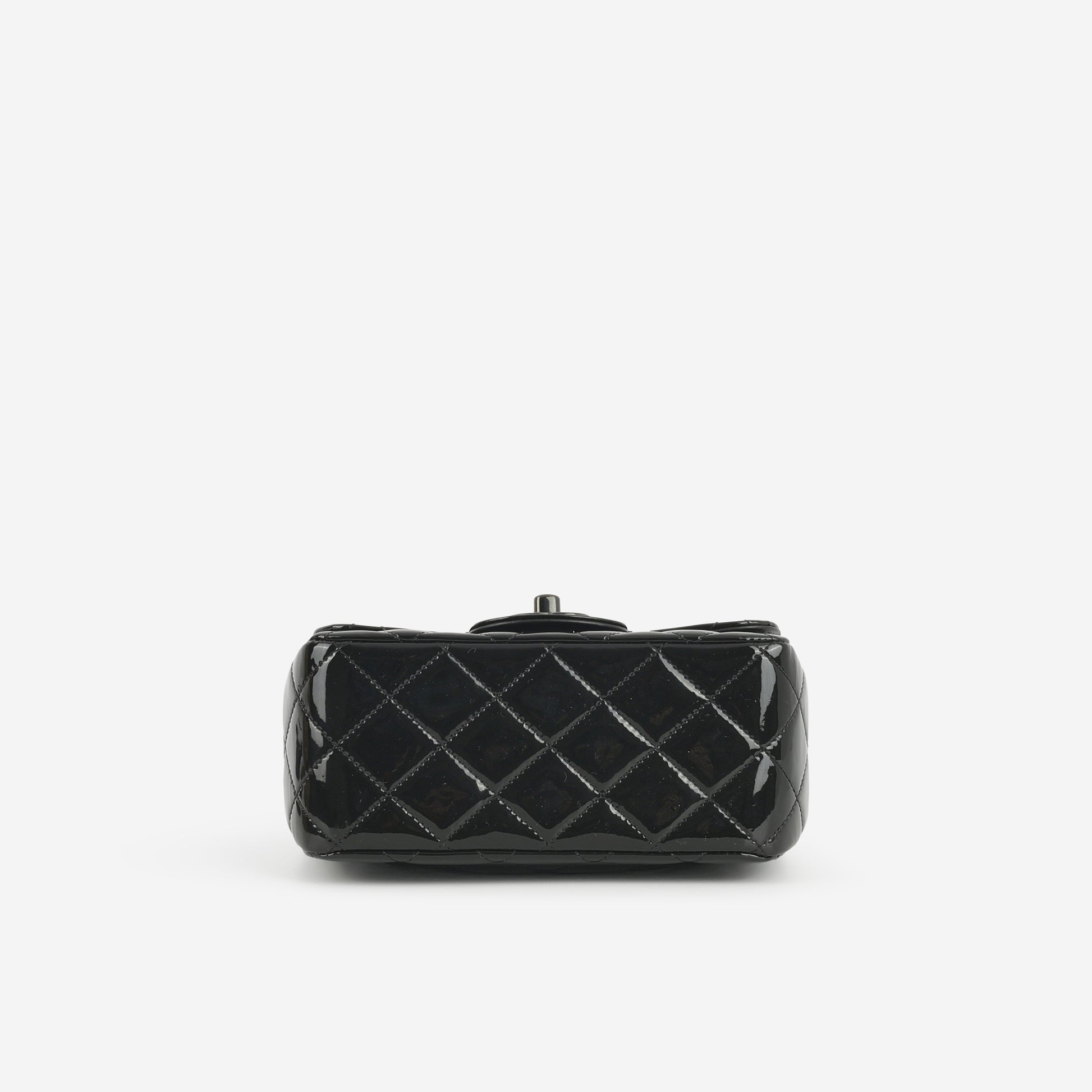 Chanel Mini Flap Square - So Black Patent | Black Hardware - Bagista