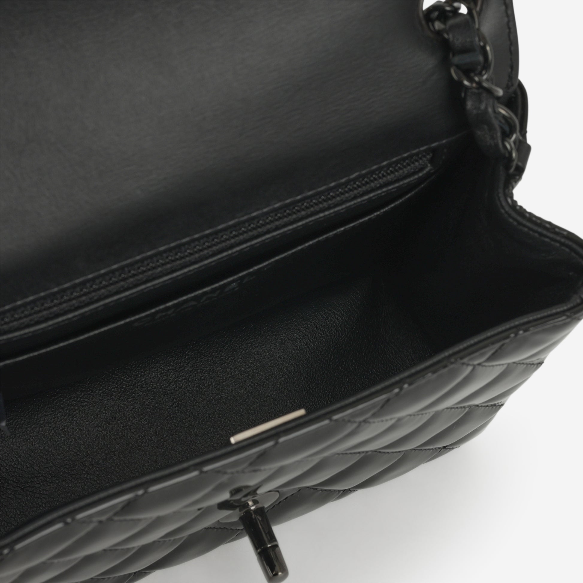 Chanel Mini Flap Square - So Black Patent | Black Hardware - Bagista