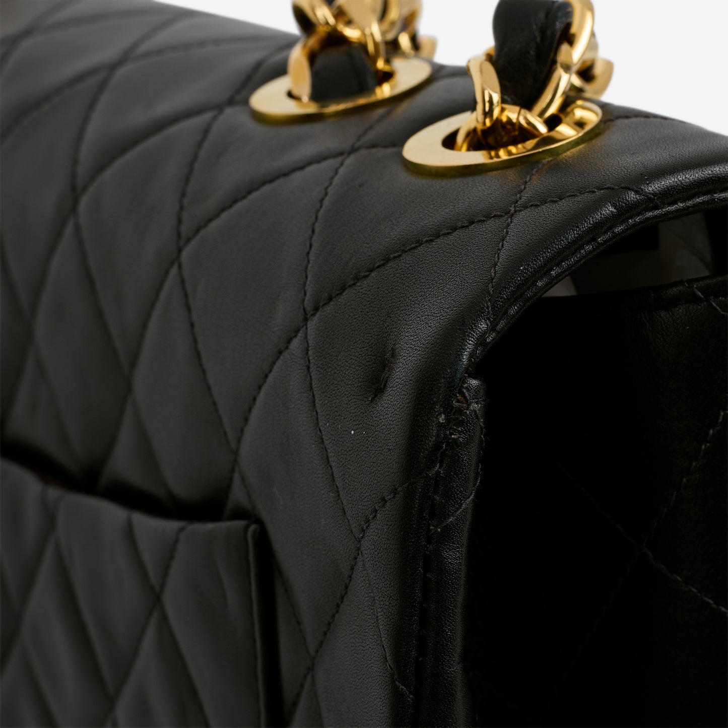 Chanel Vintage XL Single Flap - Black Lambskin | Gold Hardware - Bagista