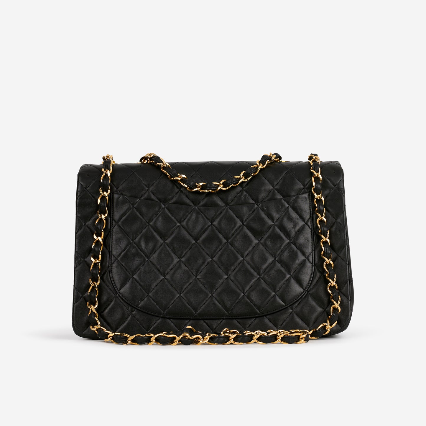 Chanel Vintage XL Single Flap - Black Lambskin | Gold Hardware - Bagista