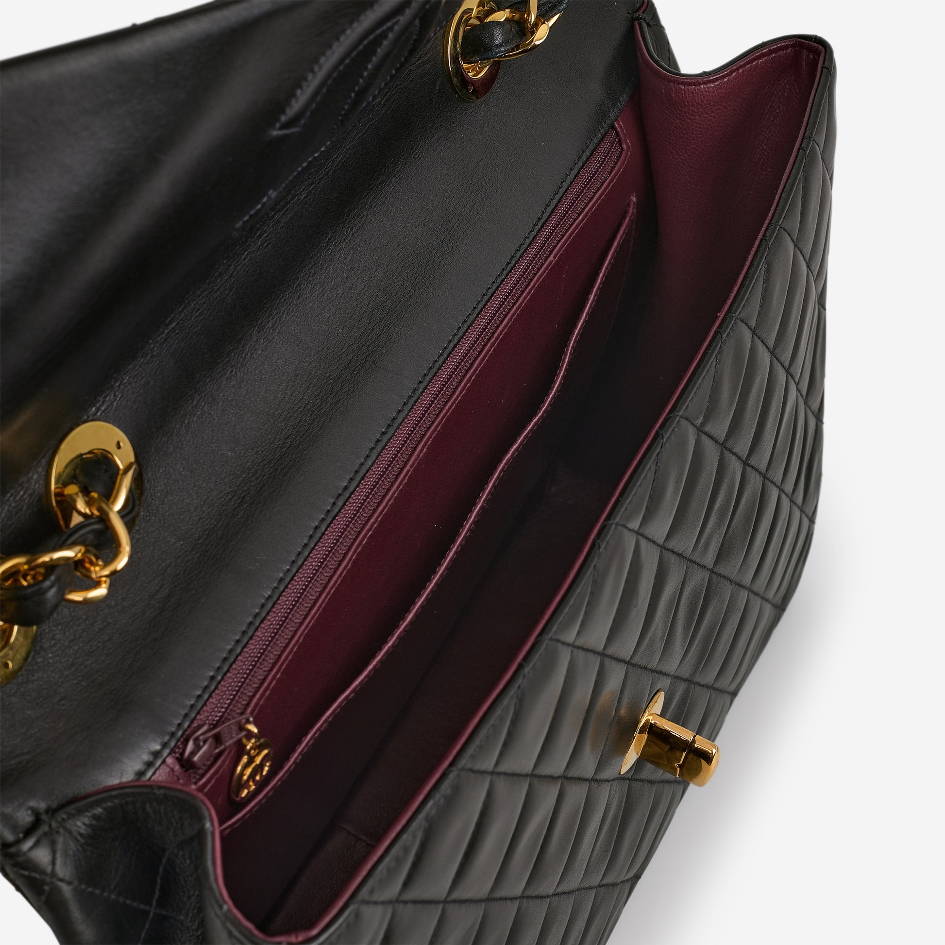 Chanel Vintage XL Single Flap - Black Lambskin | Gold Hardware - Bagista