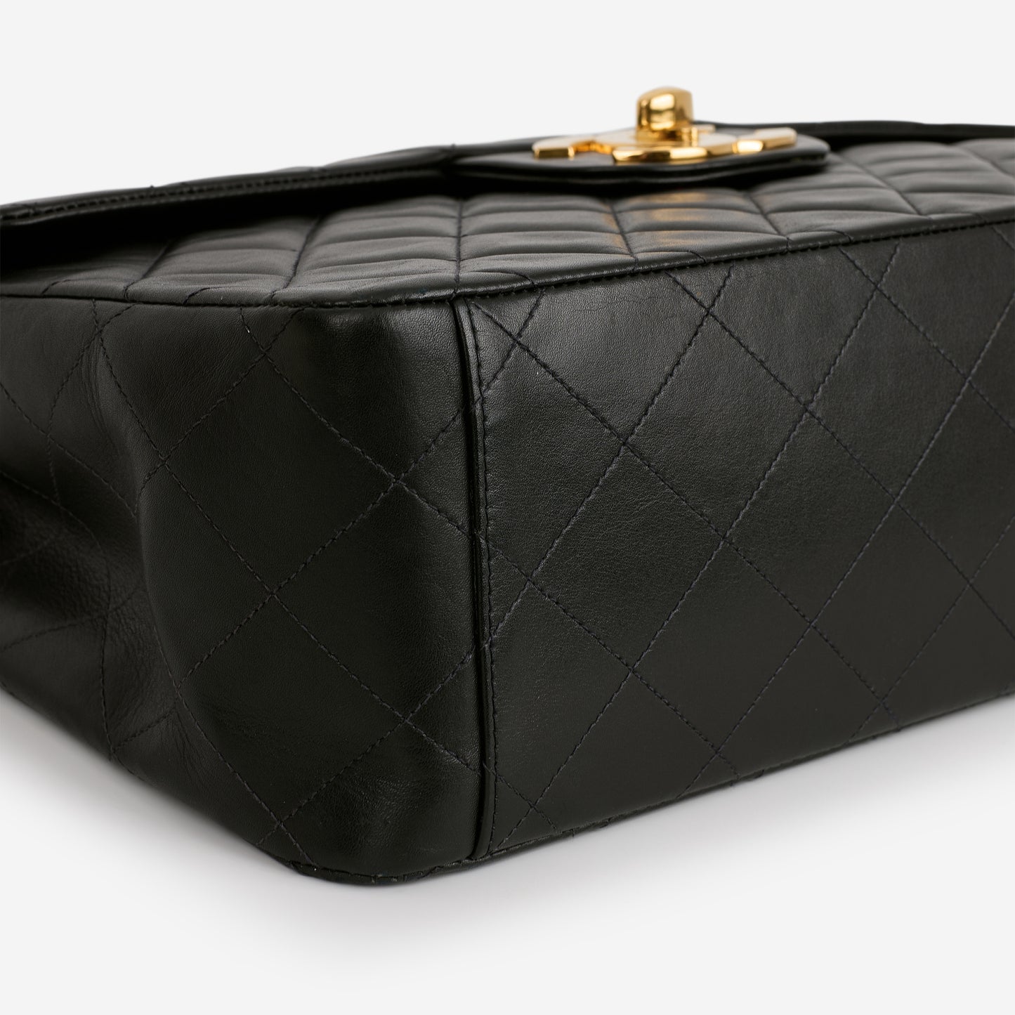 Chanel Vintage XL Single Flap - Black Lambskin | Gold Hardware - Bagista