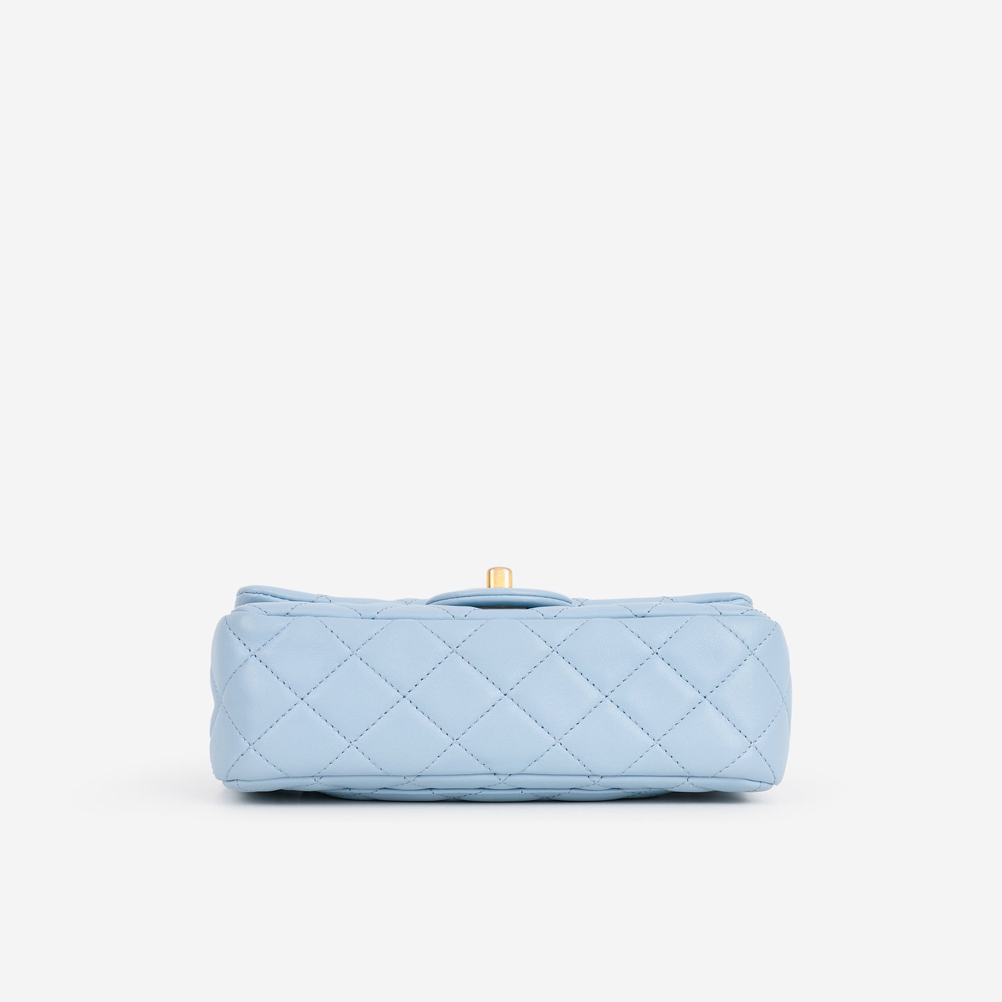 Chanel Mini Rectangular Pearl Crush - Blue Lambskin | Aged Gold Hardware - Bagista
