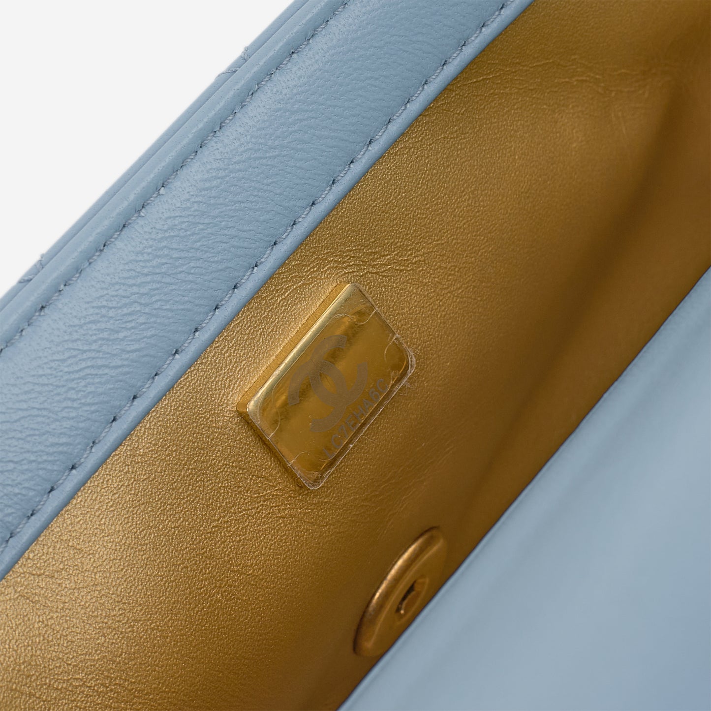 Chanel Mini Rectangular Pearl Crush - Blue Lambskin | Aged Gold Hardware - Bagista