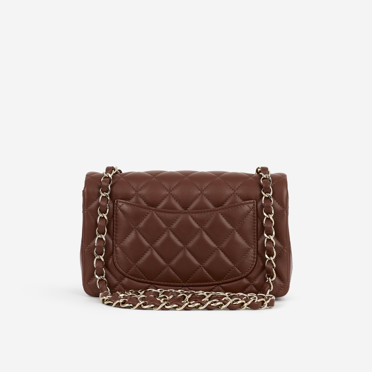 Chanel Mini Flap Rectangular - Brown Lambskin | Champagne Gold Hardware - Bagista