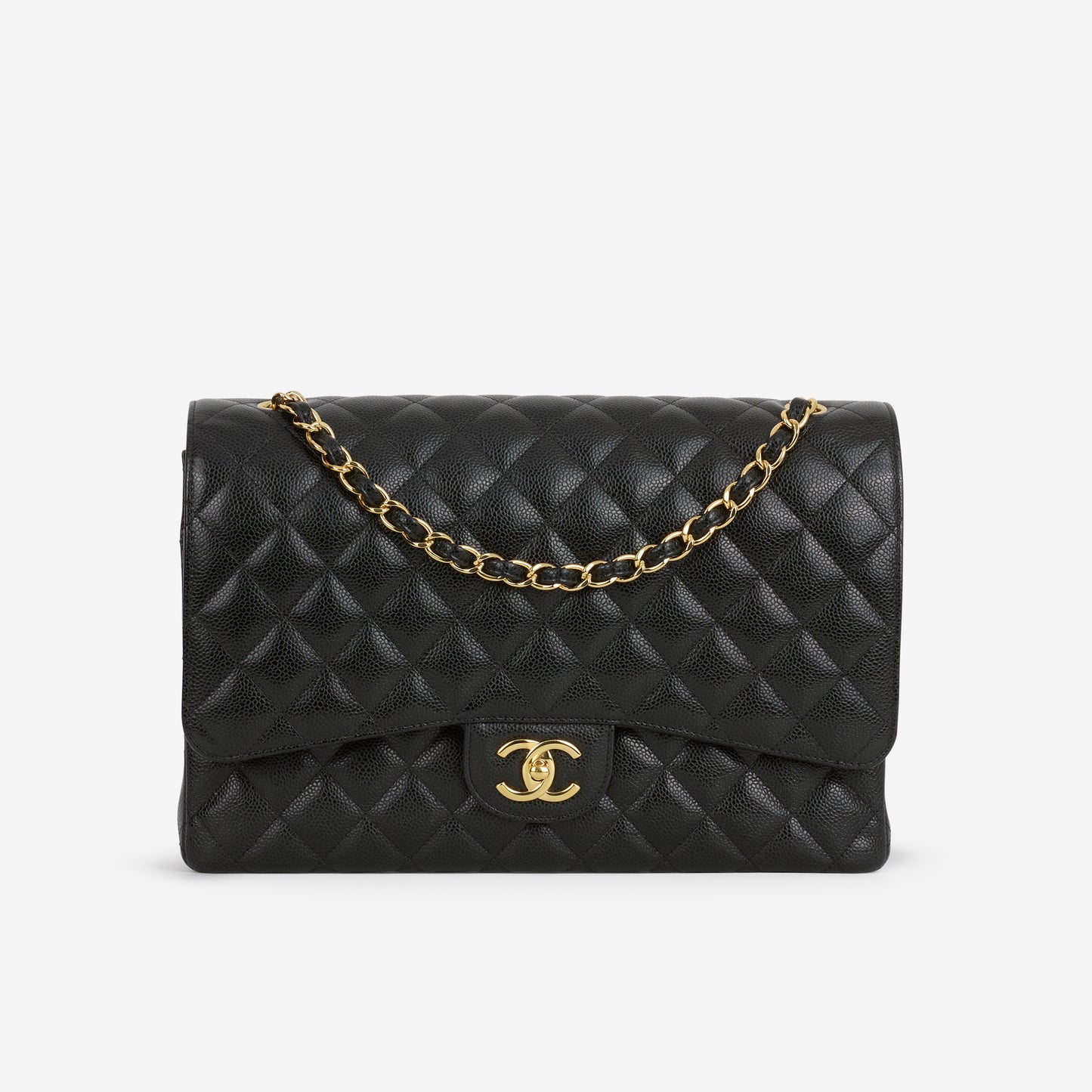 Chanel Maxi Classic Double Flap - Black Caviar | Gold Hardware