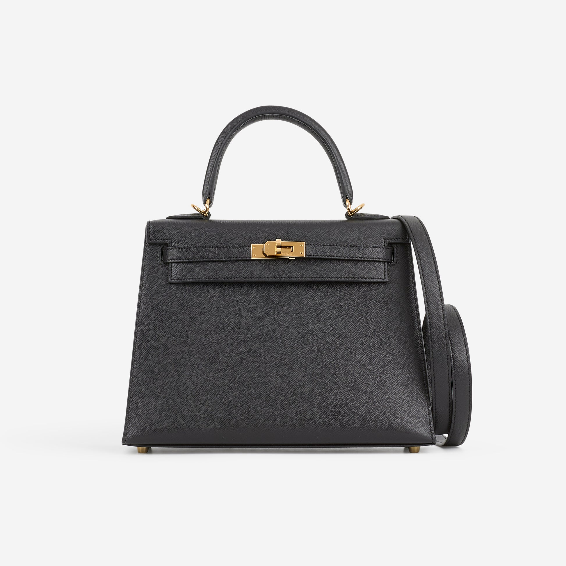 Hermès Verso Kelly - Black Madame / Gris Meyer Interior | Gold Hardware - Bagista