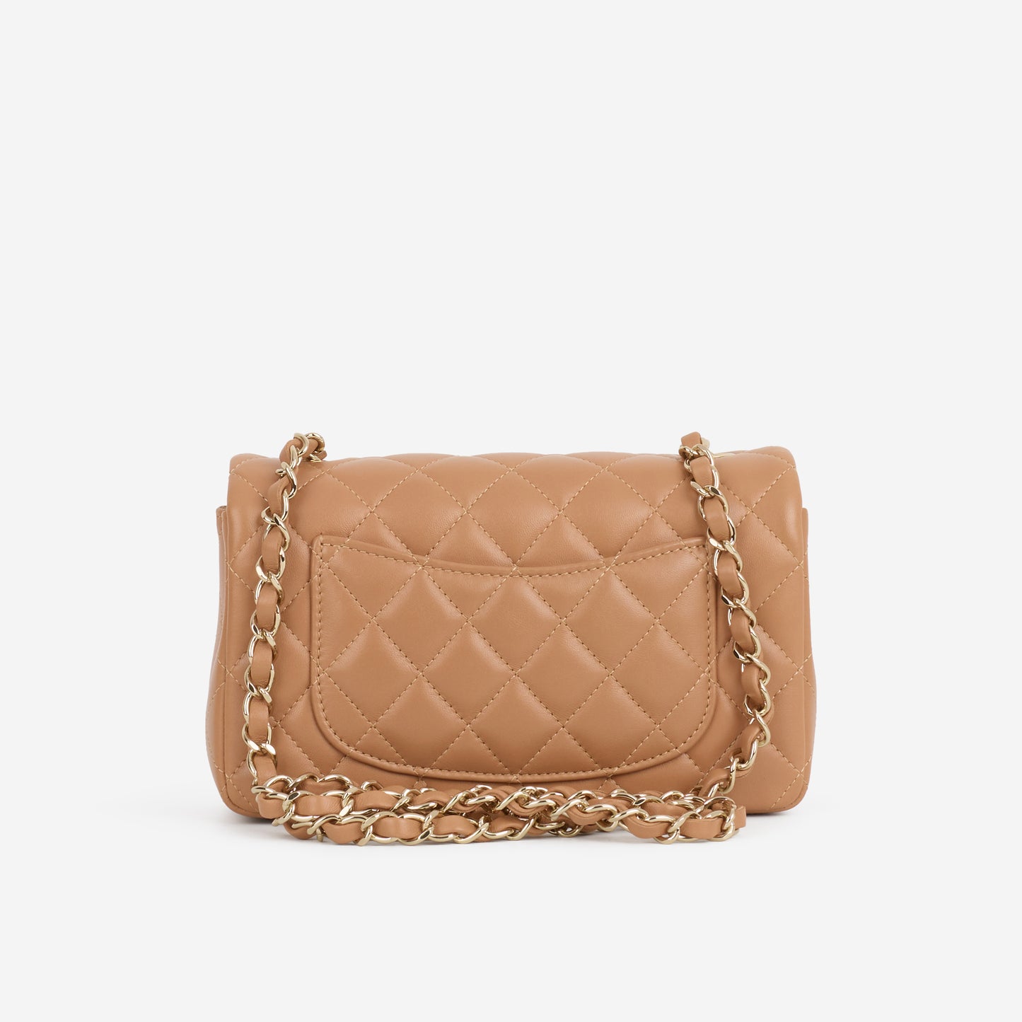 Chanel Mini Flap Rectangular - Caramel Lambskin | Champagne Gold Hardware - Bagista