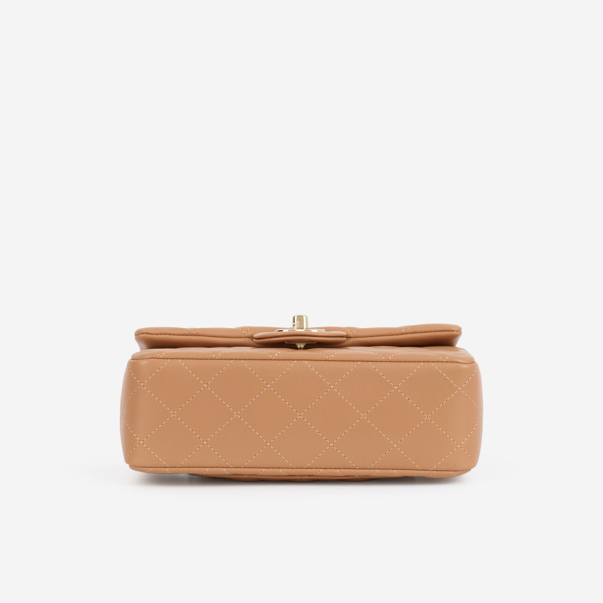 Chanel Mini Flap Rectangular - Caramel Lambskin | Champagne Gold Hardware - Bagista