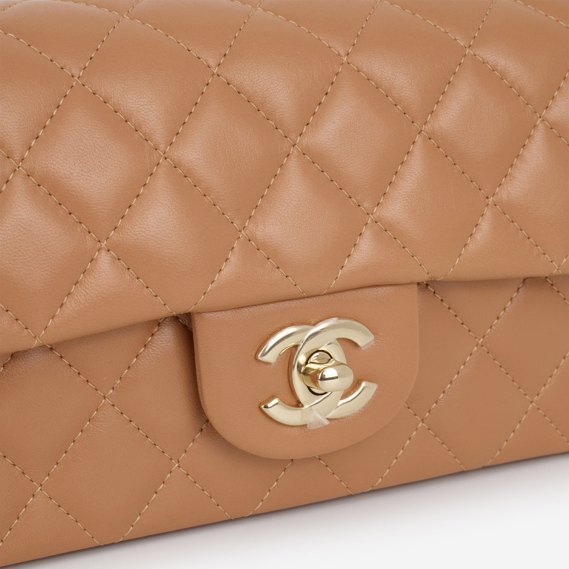 Chanel Mini Flap Rectangular - Caramel Lambskin | Champagne Gold Hardware - Bagista