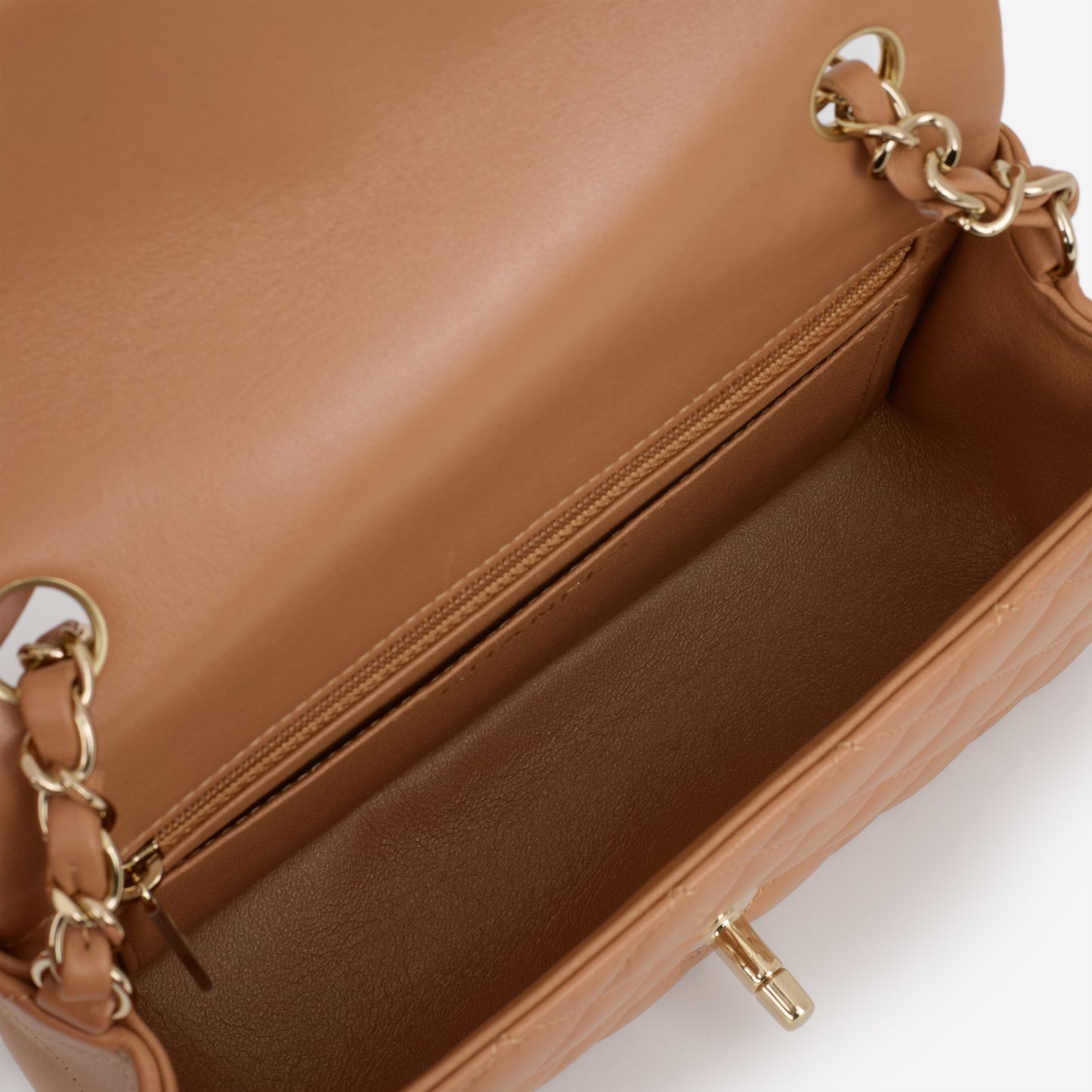 Chanel Mini Flap Rectangular - Caramel Lambskin | Champagne Gold Hardware - Bagista