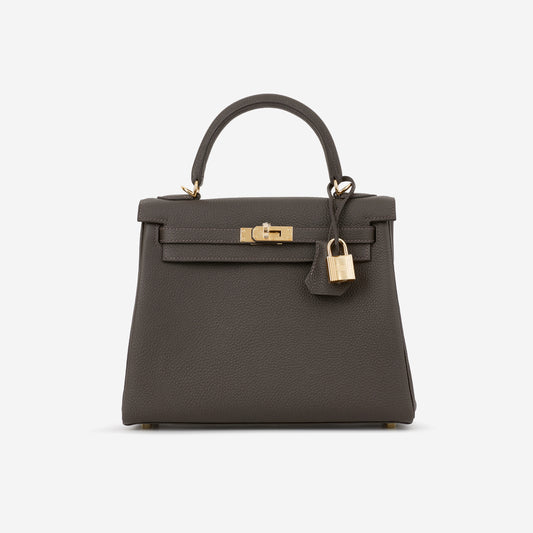 Hermès Kelly 25 - Bai Brun Togo | Gold Hardware - Bagista