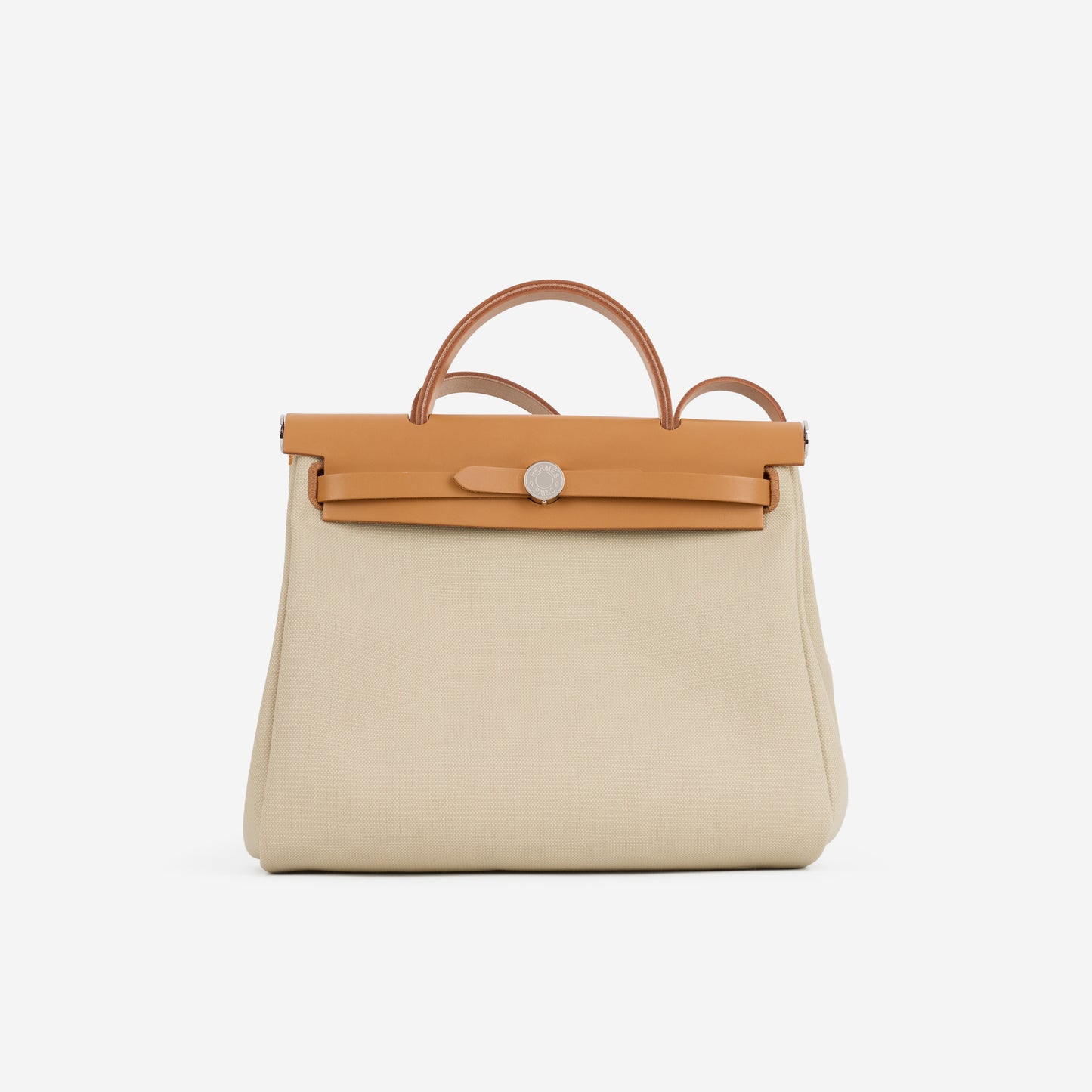 Hermès Herbag 31 - Beton Canvas / Naturel Sable Hunter | Palladium Hardware - Bagista