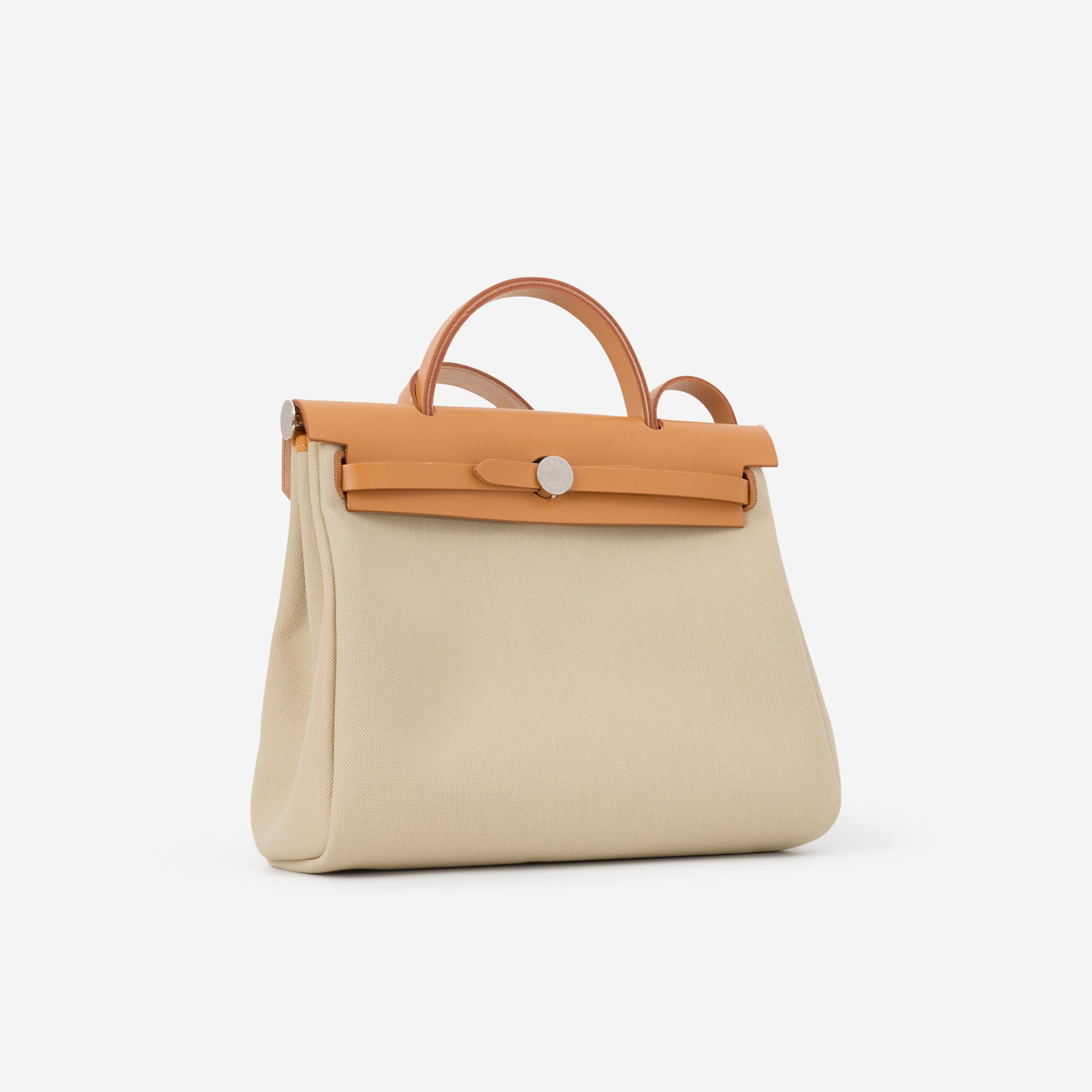Hermès Herbag 31 - Beton Canvas / Naturel Sable Hunter | Palladium Hardware - Bagista