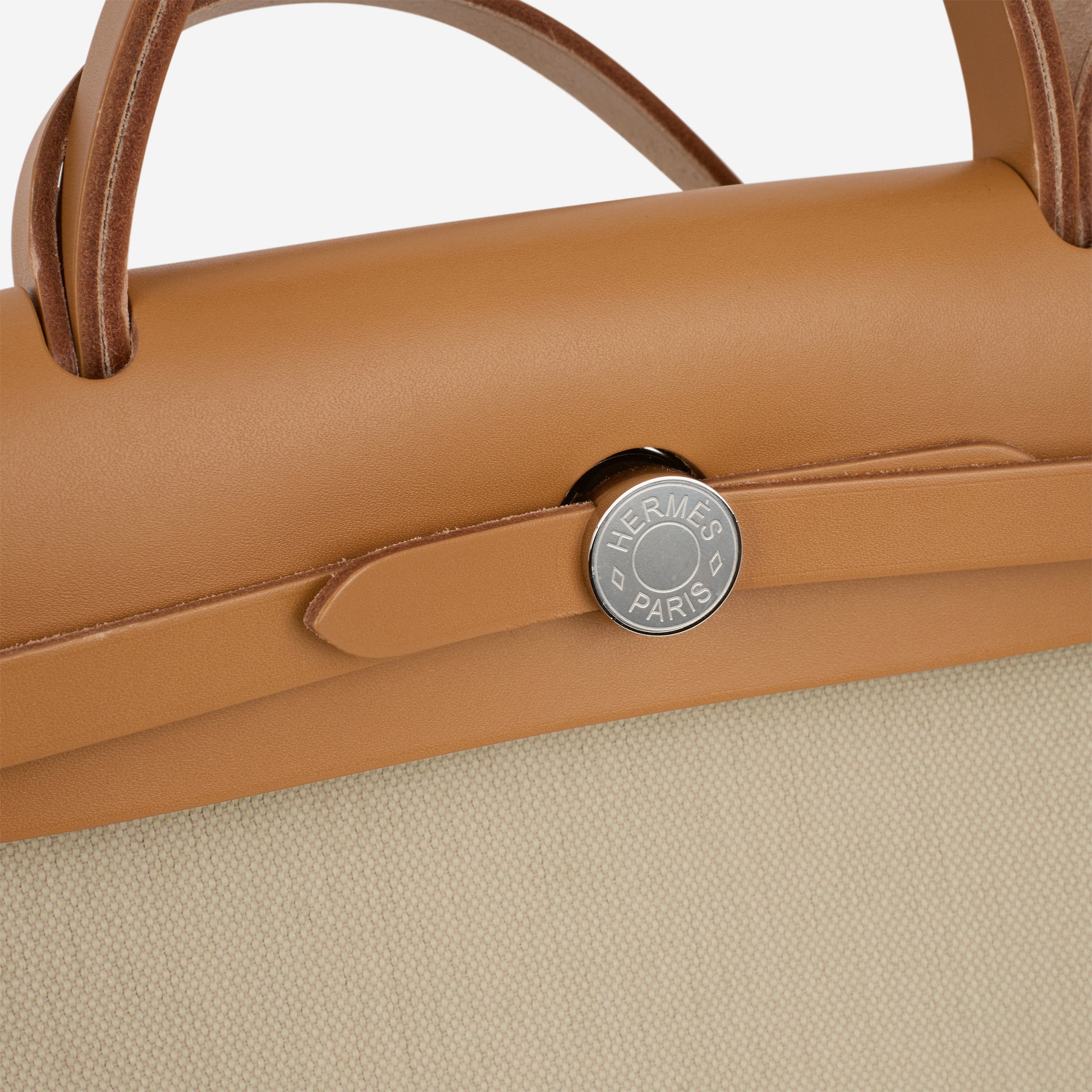 Hermès Herbag 31 - Beton Canvas / Naturel Sable Hunter | Palladium Hardware - Bagista