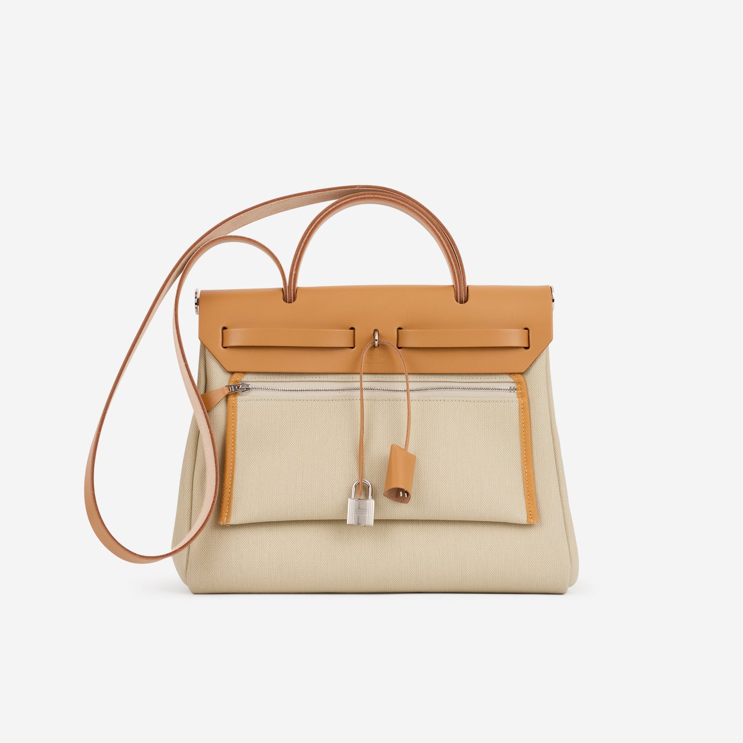 Hermès Herbag 31 - Beton Canvas / Naturel Sable Hunter | Palladium Hardware - Bagista