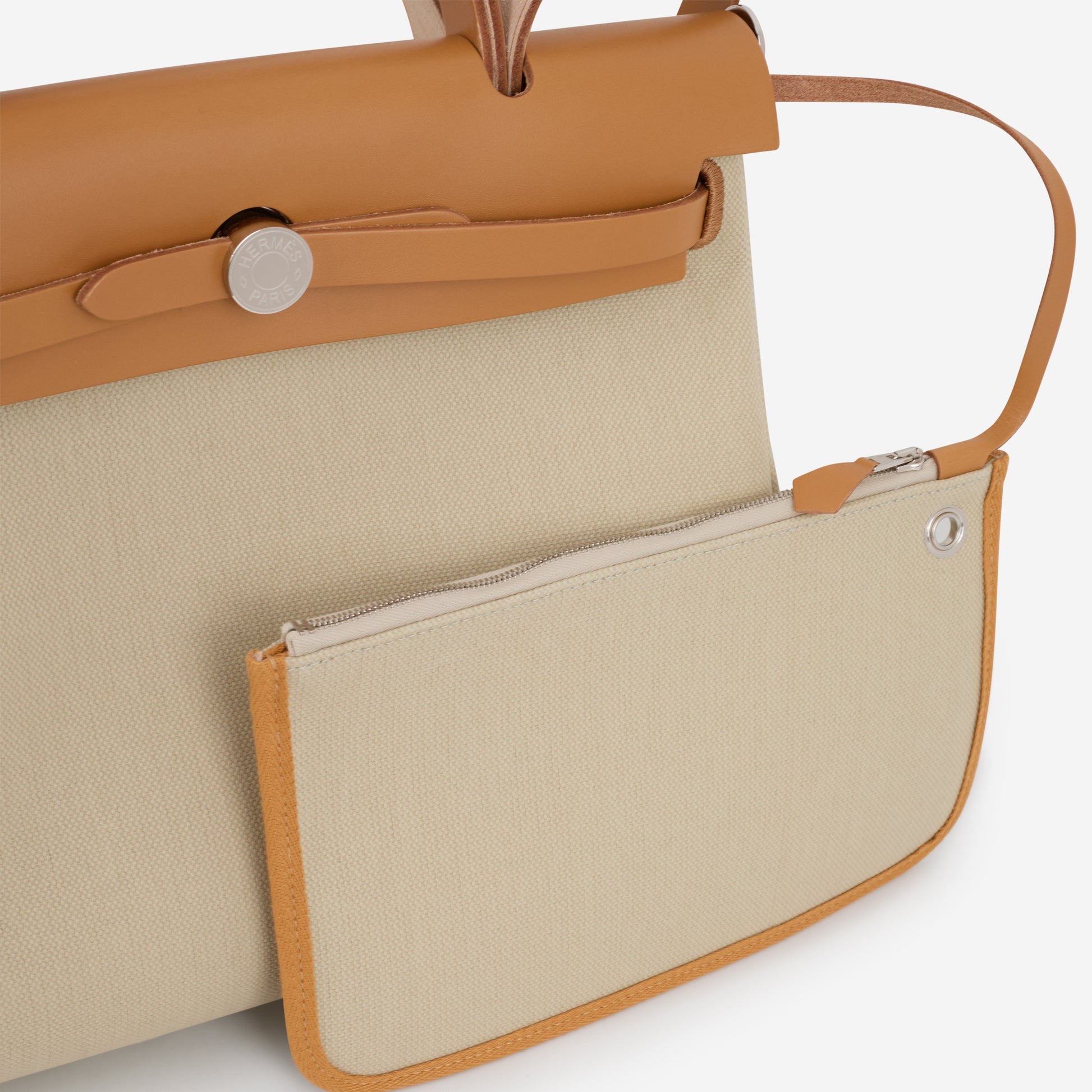 Hermès Herbag 31 - Beton Canvas / Naturel Sable Hunter | Palladium Hardware - Bagista