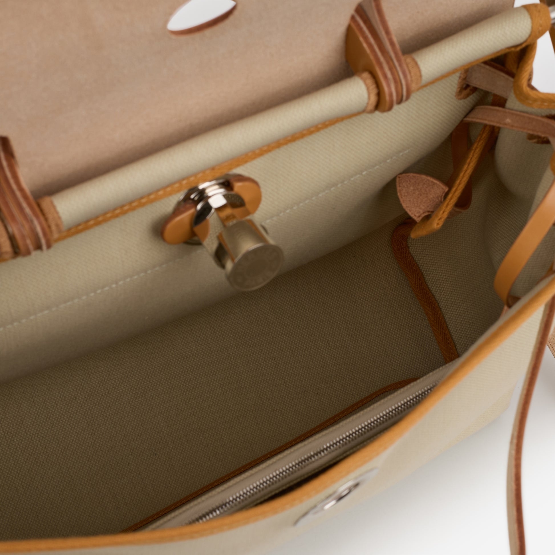 Hermès Herbag 31 - Beton Canvas / Naturel Sable Hunter | Palladium Hardware - Bagista