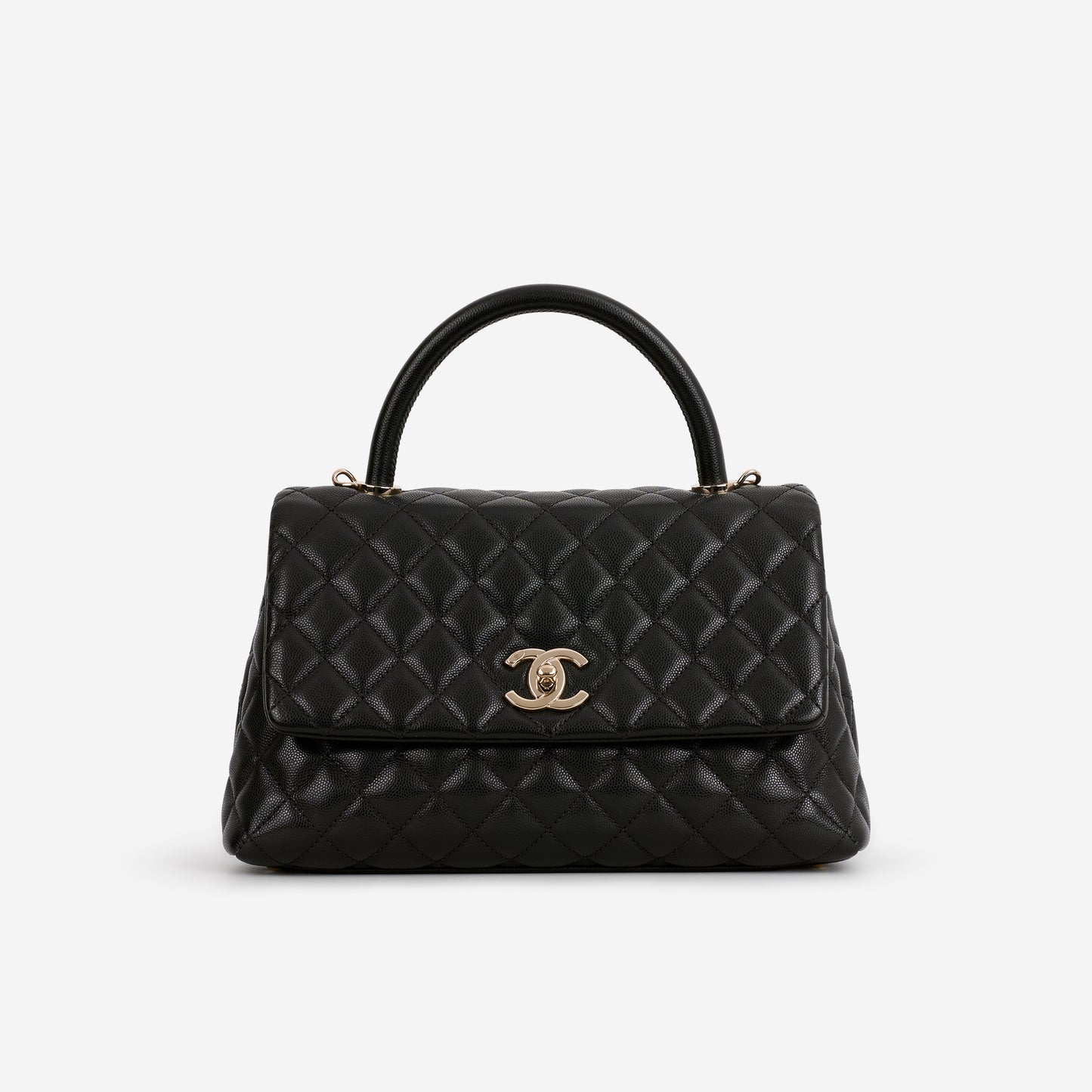 Chanel Medium Coco Handle - Black Caviar | Champagne Gold Hardware - Bagista