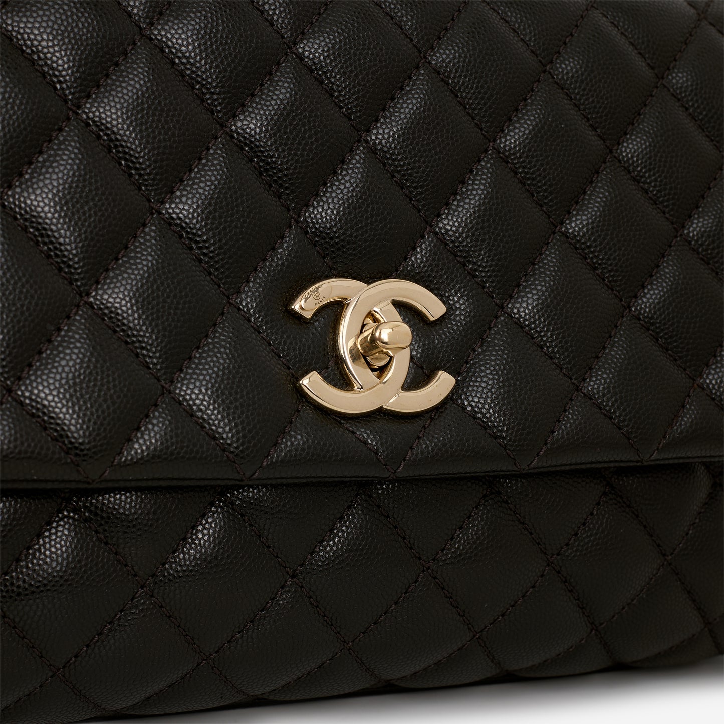 Chanel Medium Coco Handle - Black Caviar | Champagne Gold Hardware - Bagista