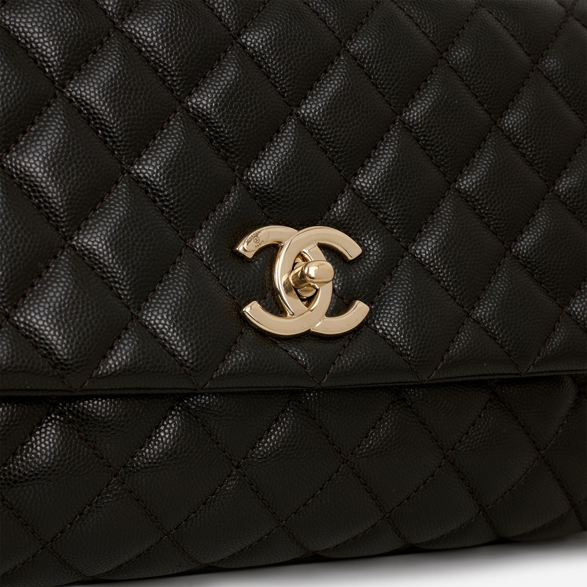Chanel Medium Coco Handle - Black Caviar | Champagne Gold Hardware - Bagista