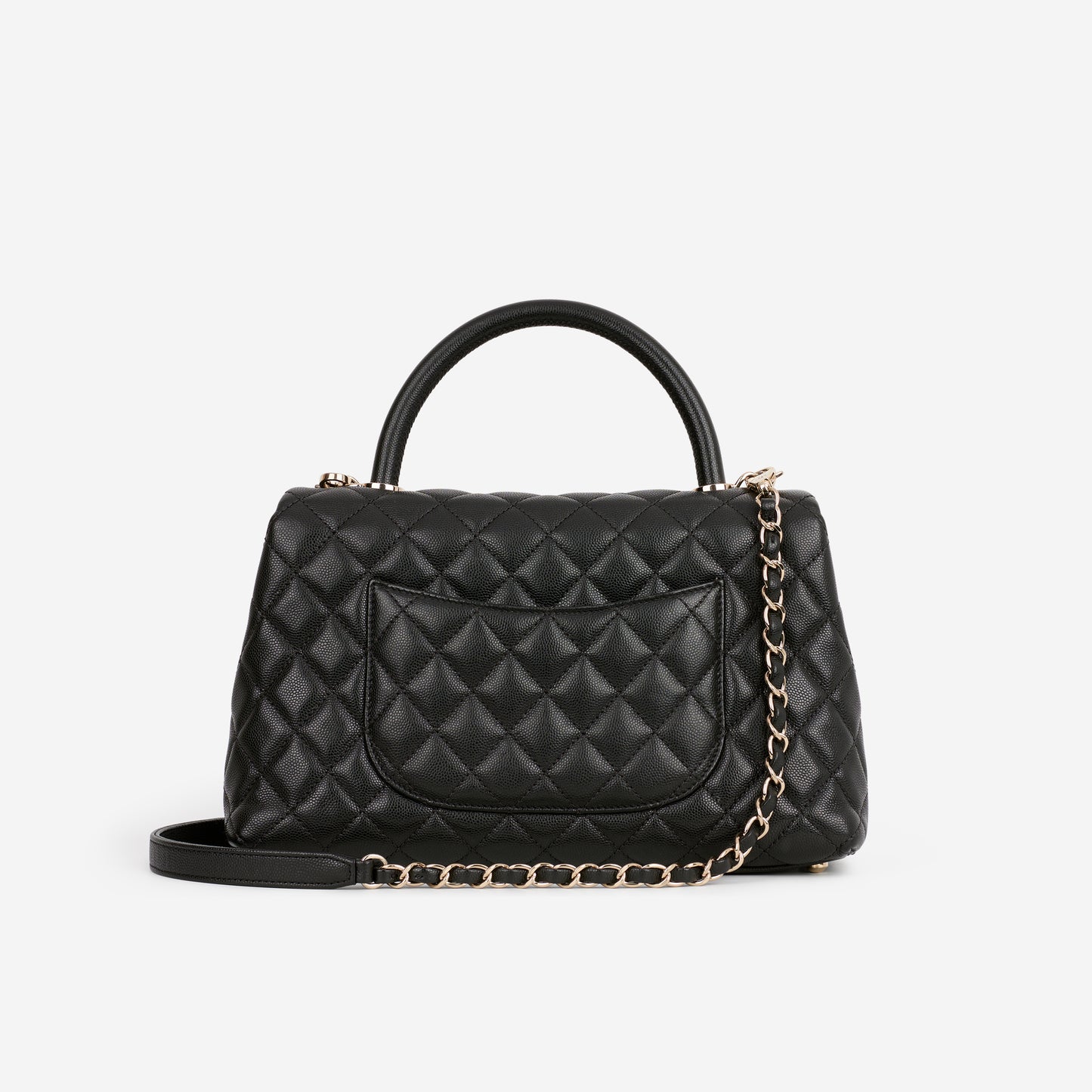 Chanel Medium Coco Handle - Black Caviar | Champagne Gold Hardware - Bagista
