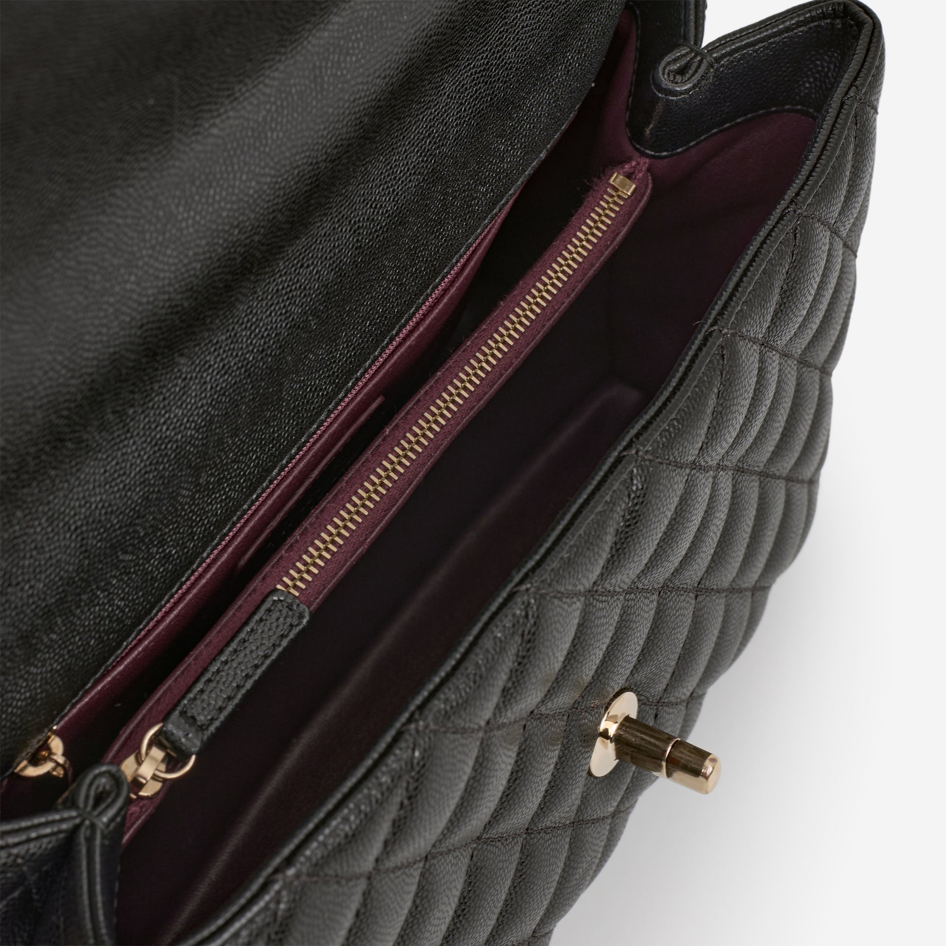 Chanel Medium Coco Handle - Black Caviar | Champagne Gold Hardware - Bagista