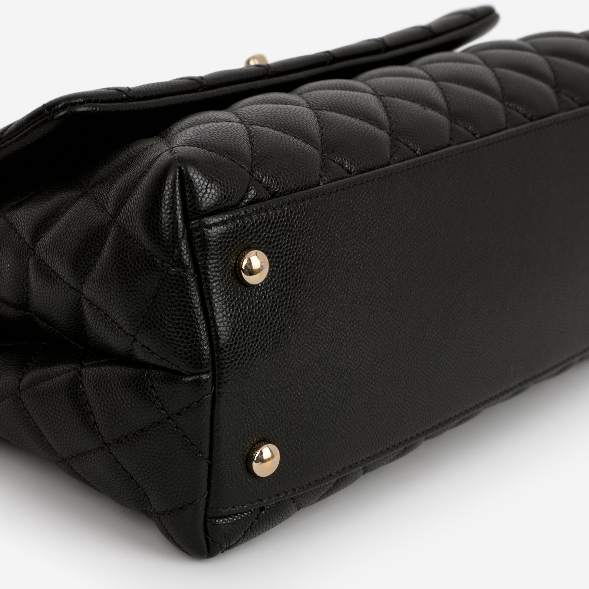 Chanel Medium Coco Handle - Black Caviar | Champagne Gold Hardware - Bagista