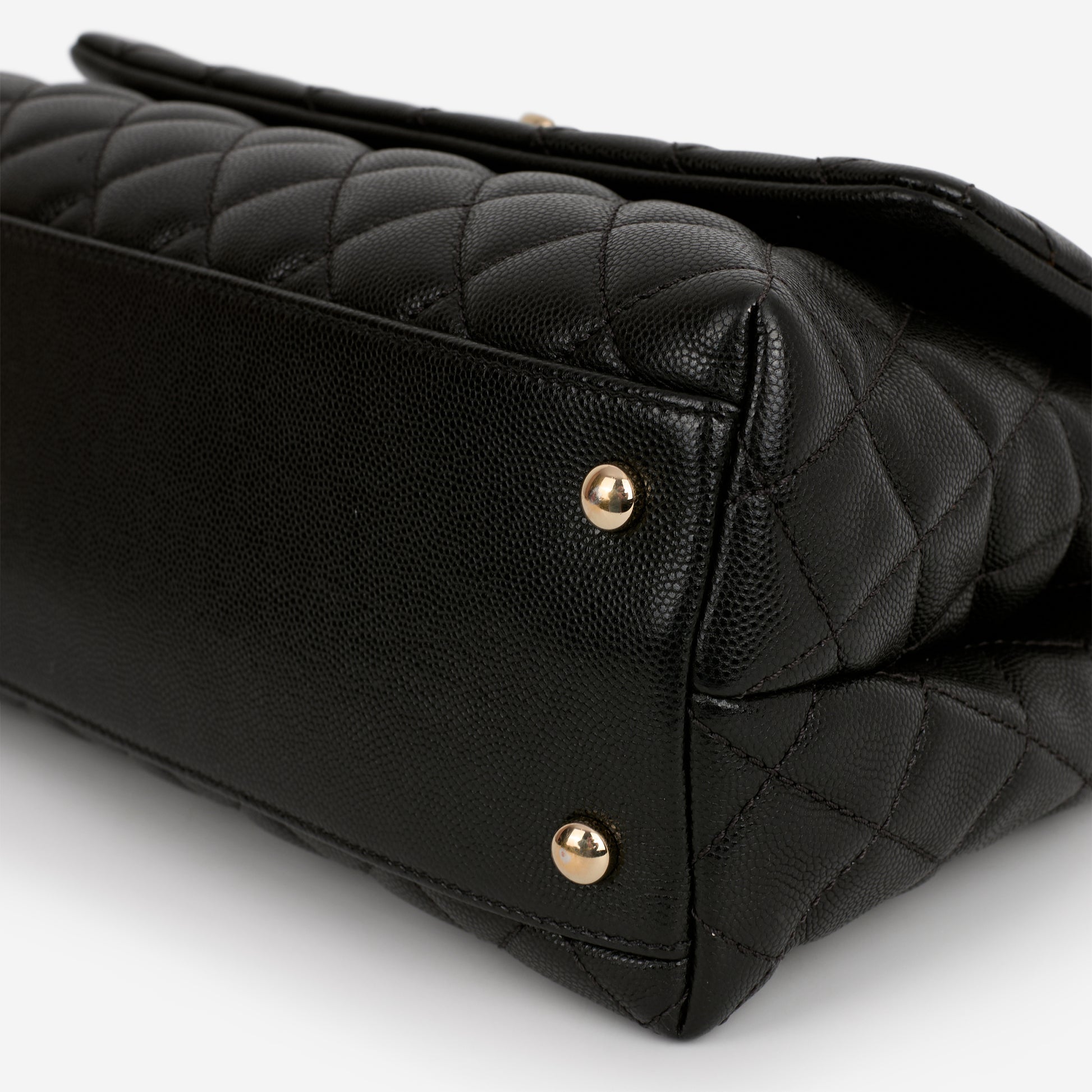 Chanel Medium Coco Handle - Black Caviar | Champagne Gold Hardware - Bagista