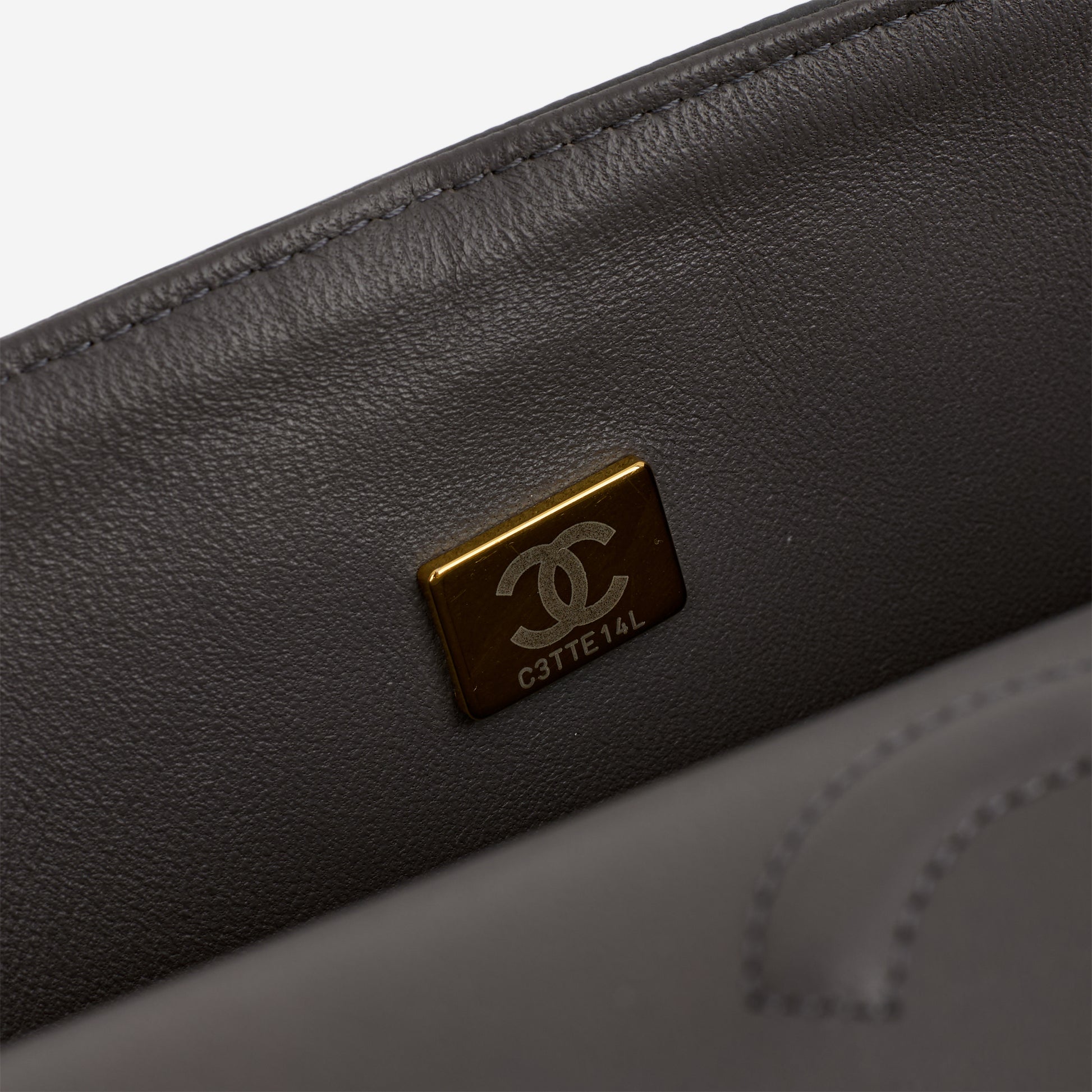 Chanel Small Classic Flap - Dark Grey Caviar | Champagne Gold Hardware - Bagista