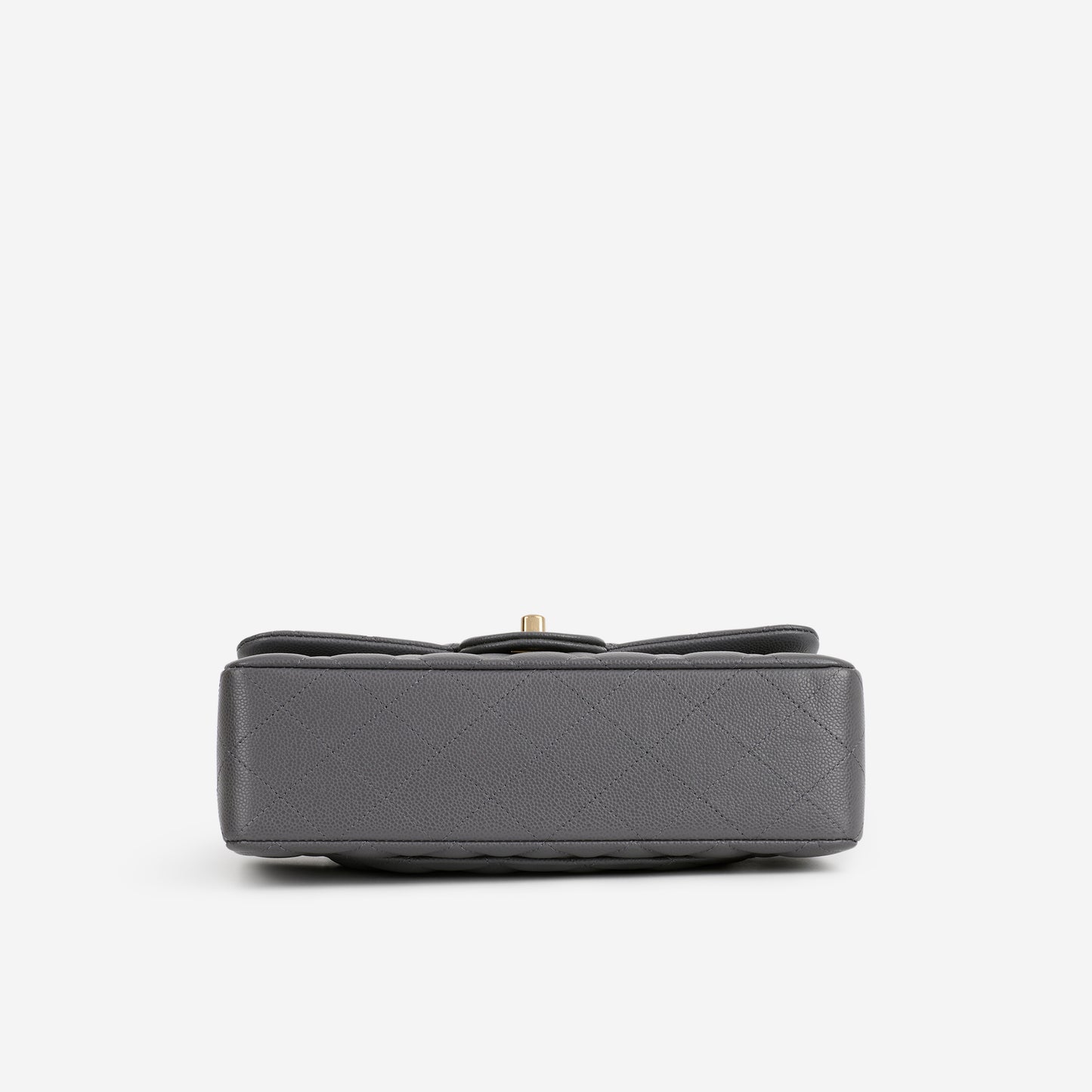 Chanel Small Classic Flap - Dark Grey Caviar | Champagne Gold Hardware - Bagista