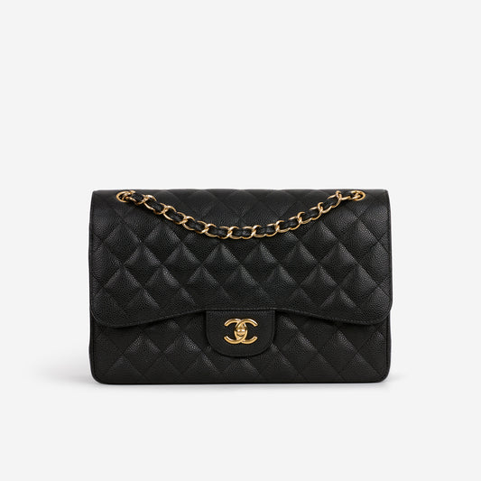 Chanel Jumbo Classic Double Flap - Black Caviar | Gold Hardware