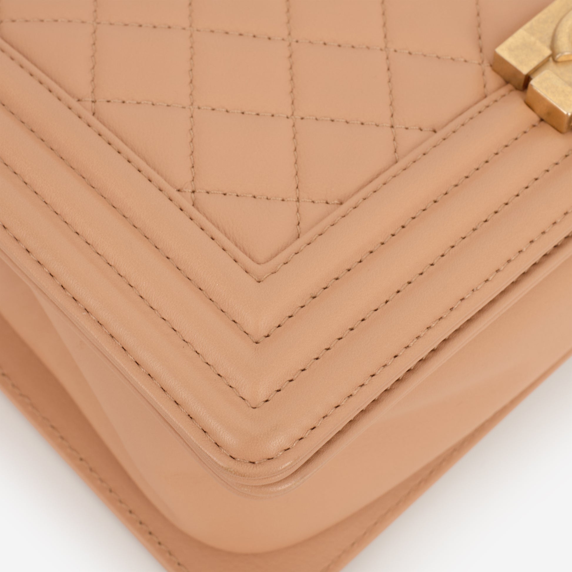 Chanel Medium Boy Bag - Caramel Lambskin | Aged Gold Hardware - Bagista