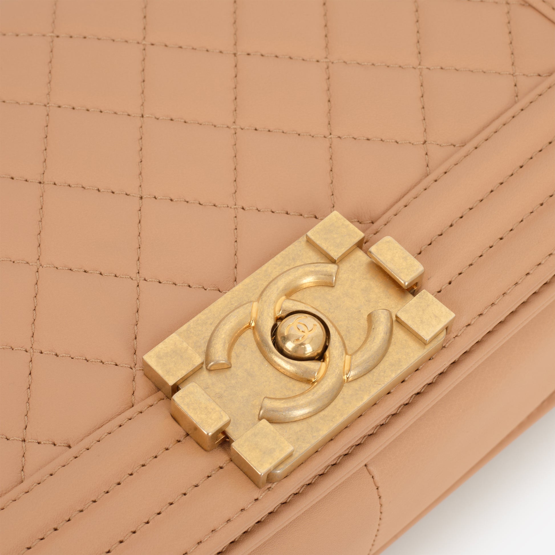 Chanel Medium Boy Bag - Caramel Lambskin | Aged Gold Hardware - Bagista
