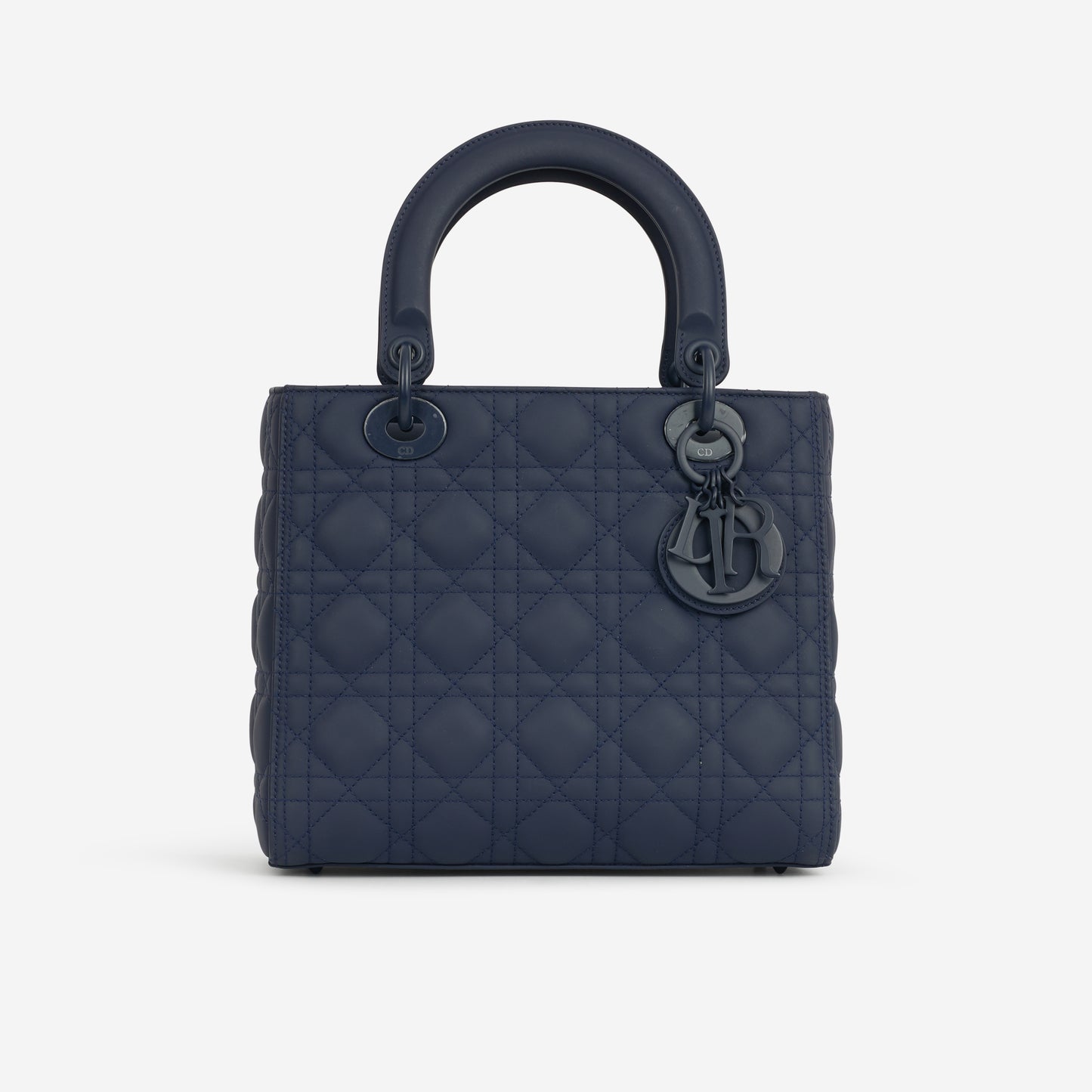 Christian Dior Medium Lady Dior - Navy Ultramatte Calfskin | Tonal Hardware