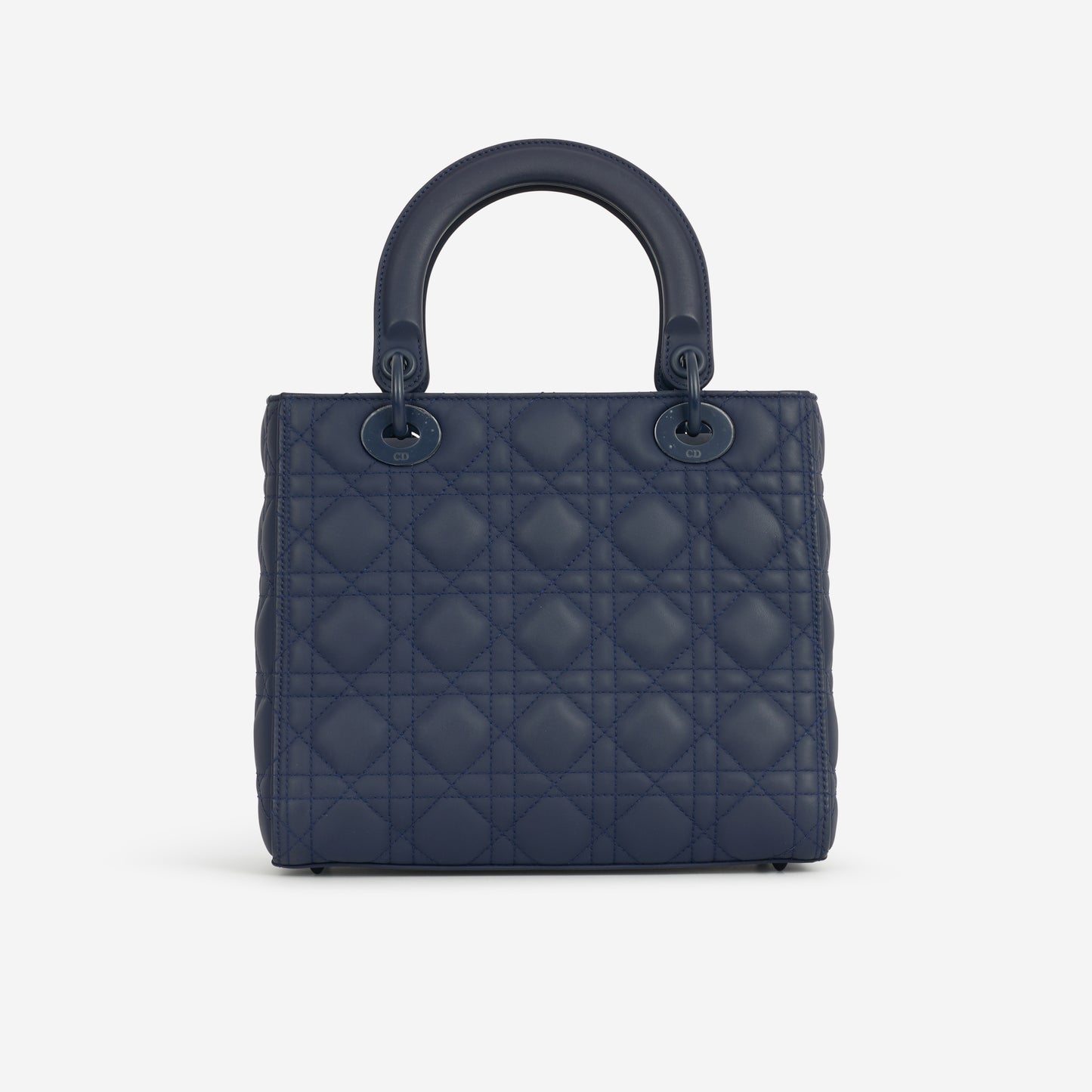 Christian Dior Medium Lady Dior - Navy Ultramatte Calfskin | Tonal Hardware