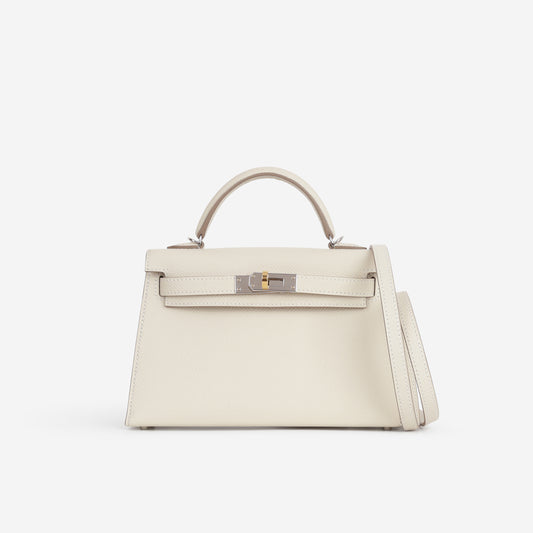 Hermès Mini Kelly - Craie Epsom | Electrum - Bagista