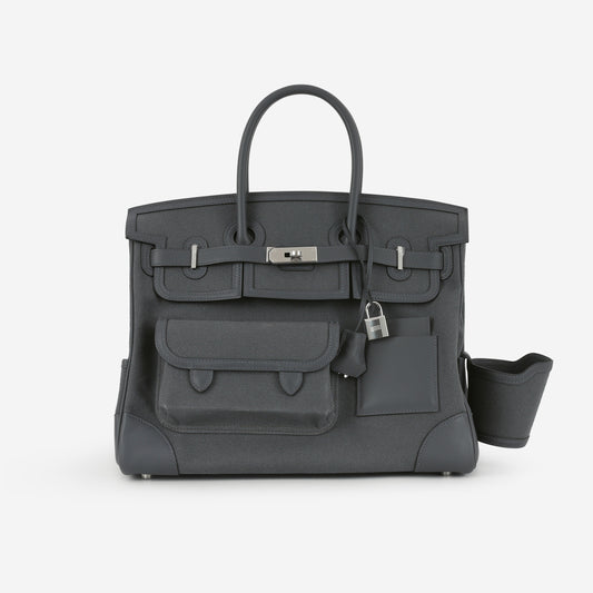 Hermès Birkin 35 Cargo - Ardoise Toile Goeland / Swift | Palladium Hardware