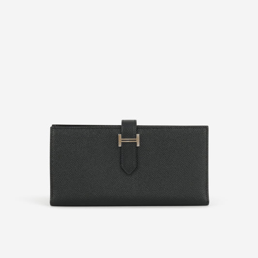 Hermès Bearn Wallet - Black Epsom | Palladium Hardware
