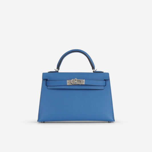 Hermés Mini Kelly - Bleu Zellige Epsom | Palladium Hardware