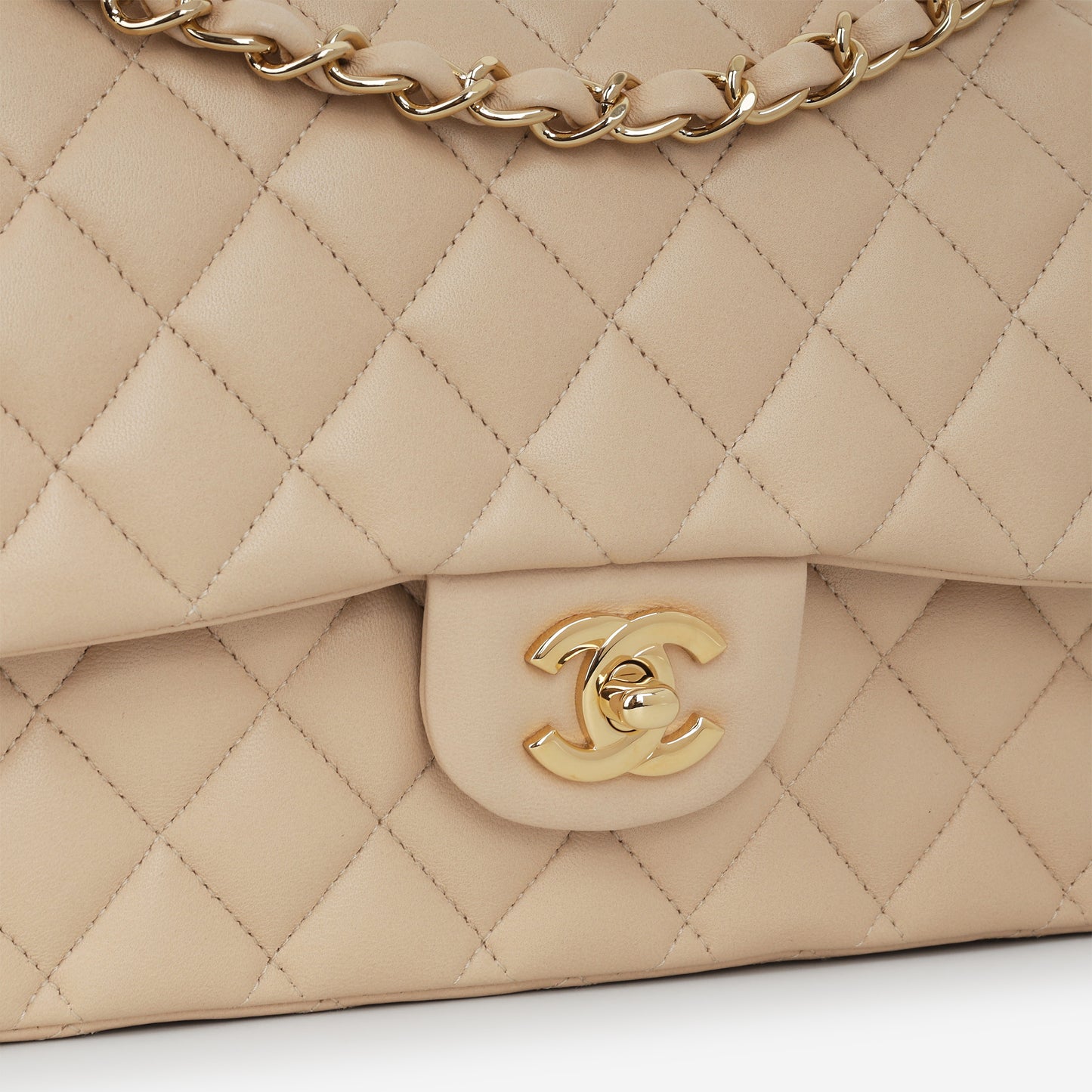 Chanel Medium Classic Flap - Beige Lambskin | Gold Hardware