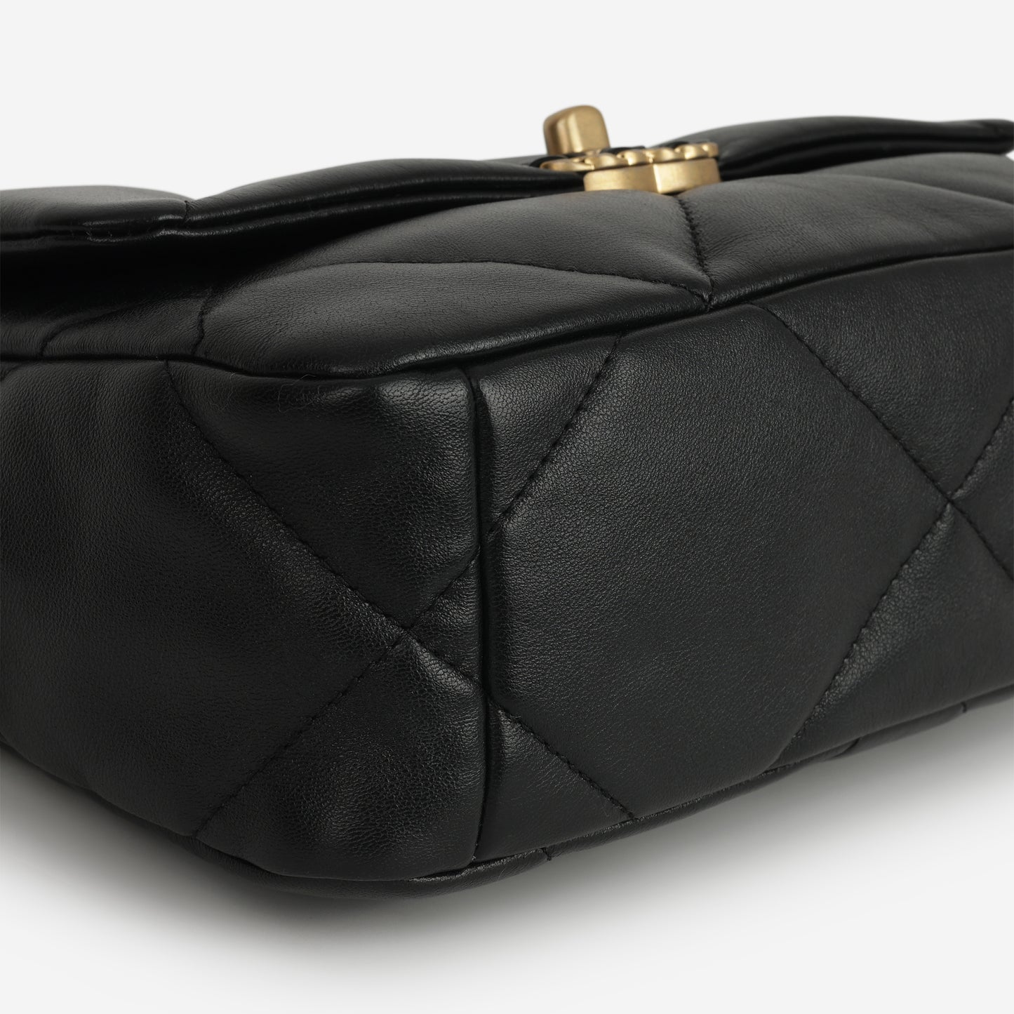 Chanel Small 19 Flap Bag - Black Lambskin | Gold & Silver Hardware