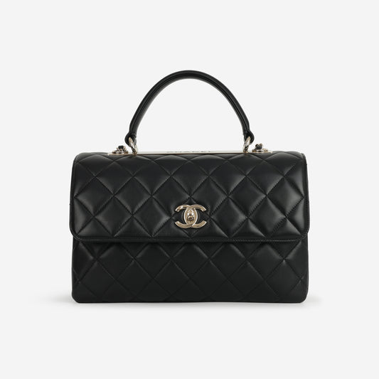 Chanel Medium Trendy CC Flap Bag - Black Lambskin | Champagne Gold Hardware