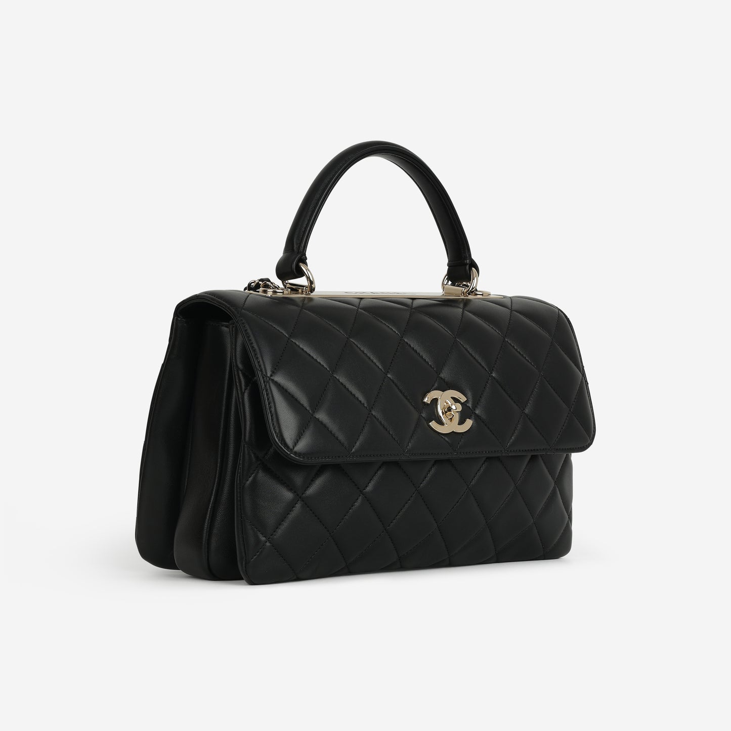 Chanel Medium Trendy CC Flap Bag - Black Lambskin | Champagne Gold Hardware