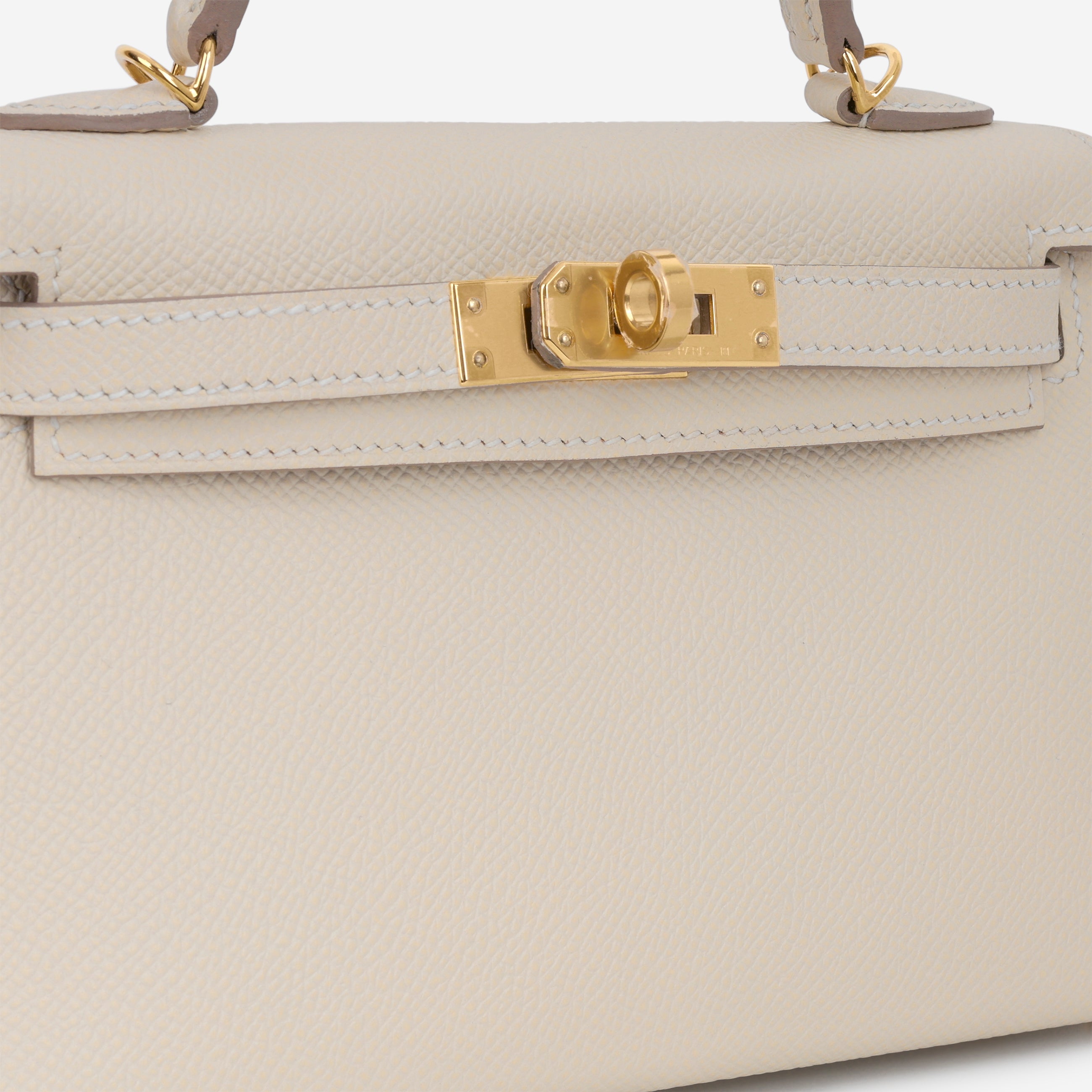 Hermès HSS Mini Kelly Craie Epsom Gold Interior Gold Hardware | B