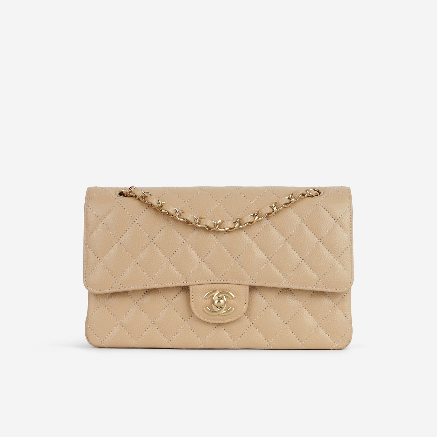 Chanel Medium Classic Flap - Beige Clair Caviar | Gold Hardware