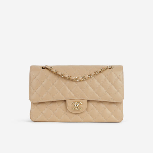 Chanel Medium Classic Flap - Beige Clair Caviar | Gold Hardware